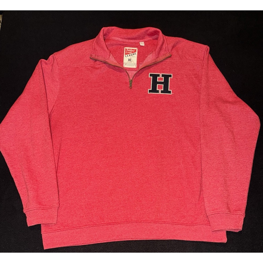 University Of Heartford Red 1/2 Zip Pullover Sweatshirt Men's Size XL